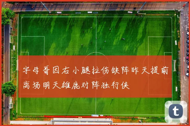 字母哥因右小腿拉伤缺阵昨天提前离场明天雄鹿对阵独行侠